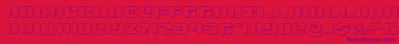 フォントDanStargateOutline – 赤い背景に紫のフォント