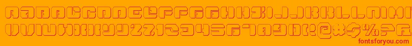 DanStargateOutline Font – Red Fonts on Orange Background