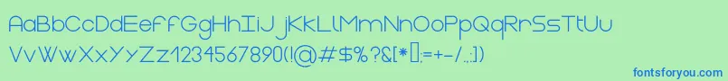 GasaltRegular Font – Blue Fonts on Green Background