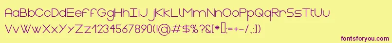 GasaltRegular Font – Purple Fonts on Yellow Background