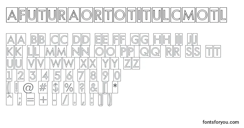 Czcionka AFuturaortotitulcmotl – alfabet, cyfry, specjalne znaki