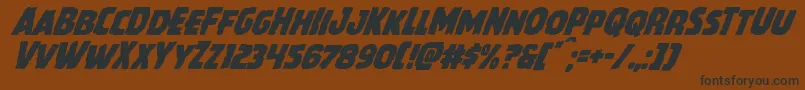 Czcionka Howlinmadsuperital – czarne czcionki na brązowym tle