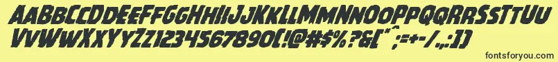 Howlinmadsuperital Font – Black Fonts on Yellow Background