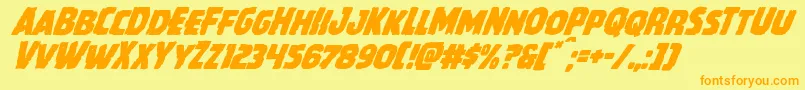 Howlinmadsuperital Font – Orange Fonts on Yellow Background