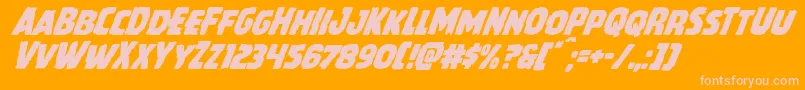 Howlinmadsuperital Font – Pink Fonts on Orange Background