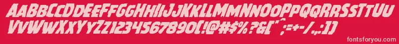 Howlinmadsuperital Font – Pink Fonts on Red Background