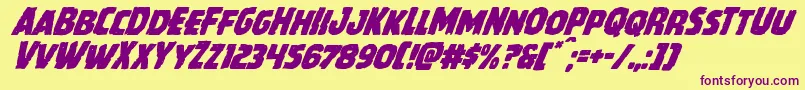 Howlinmadsuperital Font – Purple Fonts on Yellow Background