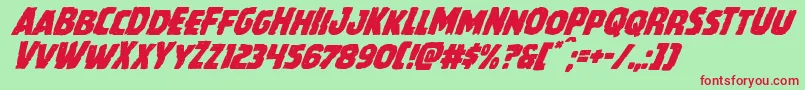 Howlinmadsuperital Font – Red Fonts on Green Background