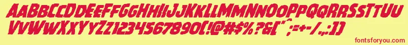 Howlinmadsuperital-fontti – punaiset fontit keltaisella taustalla