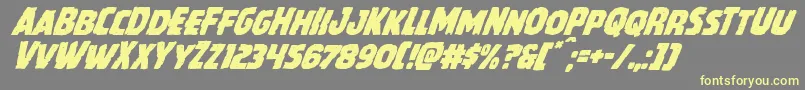Howlinmadsuperital-Schriftart – Gelbe Schriften auf grauem Hintergrund
