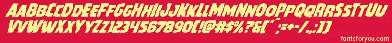 Howlinmadsuperital Font – Yellow Fonts on Red Background