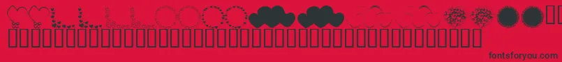 KrHeartsGalore Font – Black Fonts on Red Background