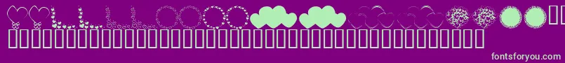 KrHeartsGalore Font – Green Fonts on Purple Background