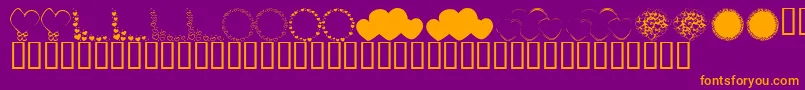 KrHeartsGalore Font – Orange Fonts on Purple Background