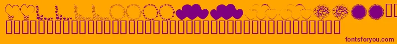KrHeartsGalore Font – Purple Fonts on Orange Background