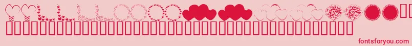 KrHeartsGalore Font – Red Fonts on Pink Background