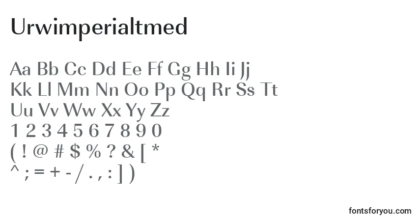 Czcionka Urwimperialtmed – alfabet, cyfry, specjalne znaki