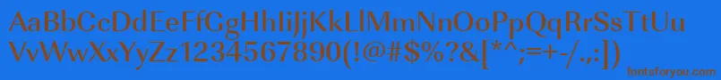 Шрифт Urwimperialtmed – коричневые шрифты на синем фоне