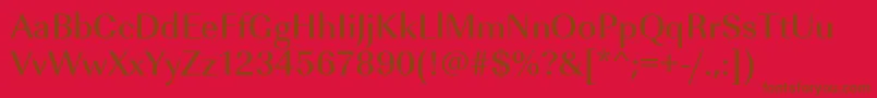 Czcionka Urwimperialtmed – brązowe czcionki na czerwonym tle