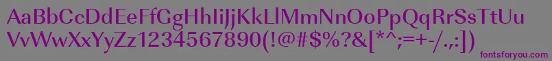 Шрифт Urwimperialtmed – фиолетовые шрифты на сером фоне