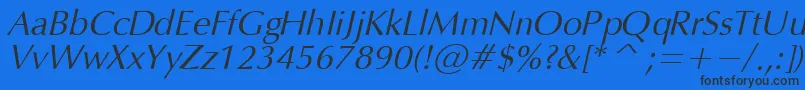 OpiumItalic Font – Black Fonts on Blue Background
