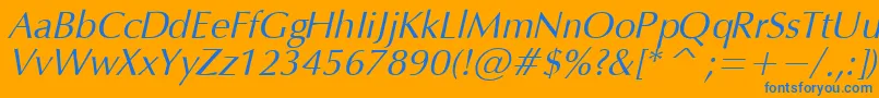 OpiumItalic Font – Blue Fonts on Orange Background
