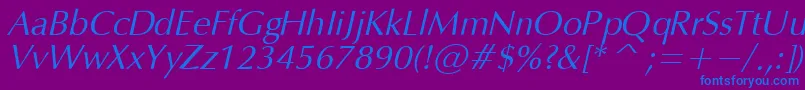 OpiumItalic Font – Blue Fonts on Purple Background