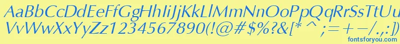 OpiumItalic Font – Blue Fonts on Yellow Background