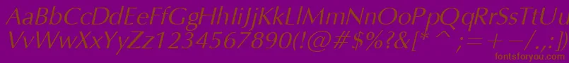 OpiumItalic Font – Brown Fonts on Purple Background