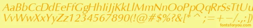 OpiumItalic Font – Orange Fonts on Yellow Background