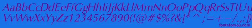 OpiumItalic Font – Purple Fonts on Blue Background