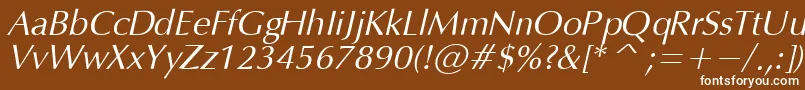 OpiumItalic Font – White Fonts on Brown Background