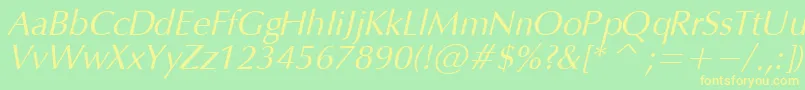 OpiumItalic Font – Yellow Fonts on Green Background