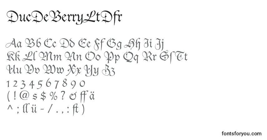 A fonte DucDeBerryLtDfr – alfabeto, números, caracteres especiais