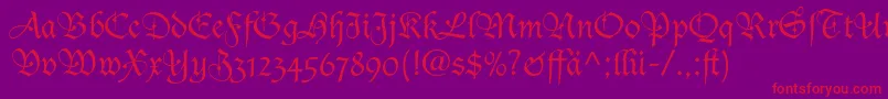 DucDeBerryLtDfr Font – Red Fonts on Purple Background
