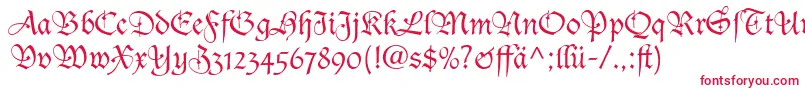 DucDeBerryLtDfr Font – Red Fonts on White Background
