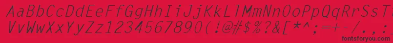 Czcionka LettergothicItalic – czarne czcionki na czerwonym tle