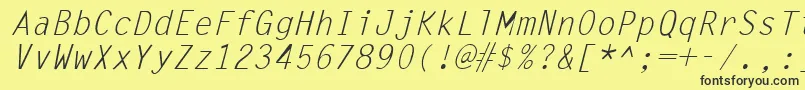 LettergothicItalic Font – Black Fonts on Yellow Background