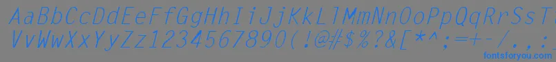 LettergothicItalic Font – Blue Fonts on Gray Background