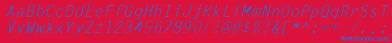 LettergothicItalic Font – Blue Fonts on Red Background