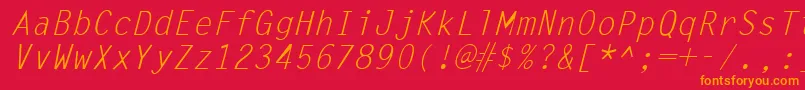 LettergothicItalic Font – Orange Fonts on Red Background