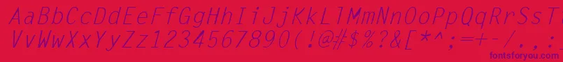 LettergothicItalic Font – Purple Fonts on Red Background