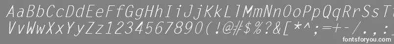 LettergothicItalic Font – White Fonts on Gray Background