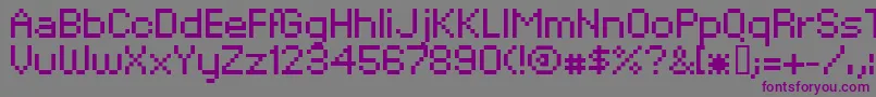 Xpdr02-fontti – violetit fontit harmaalla taustalla