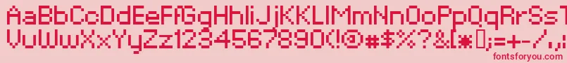 フォントXpdr02 – ピンクの背景に赤い文字