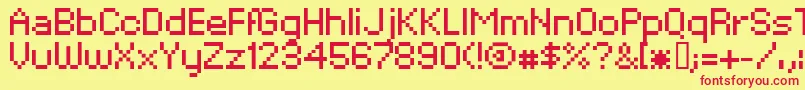Xpdr02 Font – Red Fonts on Yellow Background