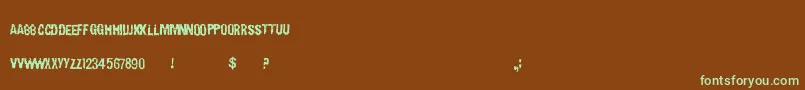 Czcionka Carnaldevices – zielone czcionki na brązowym tle