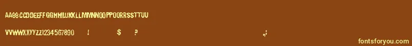 Czcionka Carnaldevices – żółte czcionki na brązowym tle