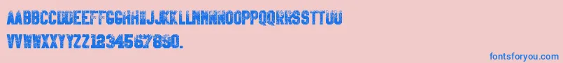 KillEmAll-Schriftart – Blaue Schriften auf rosa Hintergrund