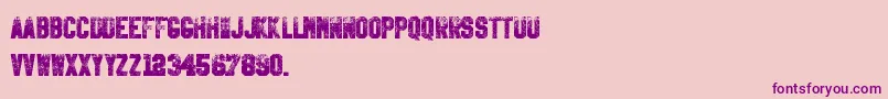 Fonte KillEmAll – fontes roxas em um fundo rosa